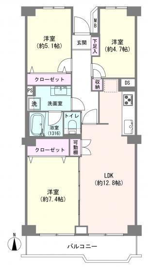 ボナハイツ中川　３号棟-0-間取図(平面図)