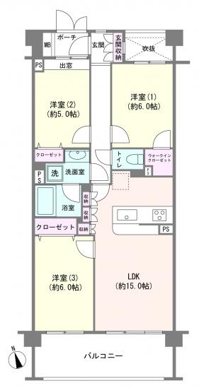 コスモ田端北パークフォルム-1-間取図(平面図)