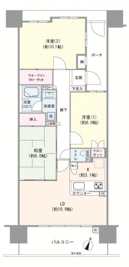 トーキョーガーデンスイート-1-間取図(平面図)