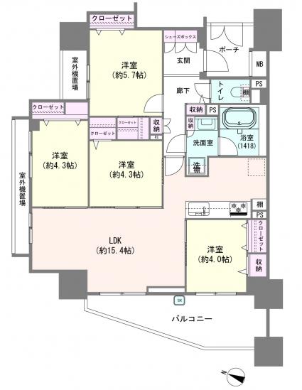 イニシア江北駅前-1-間取図(平面図)
