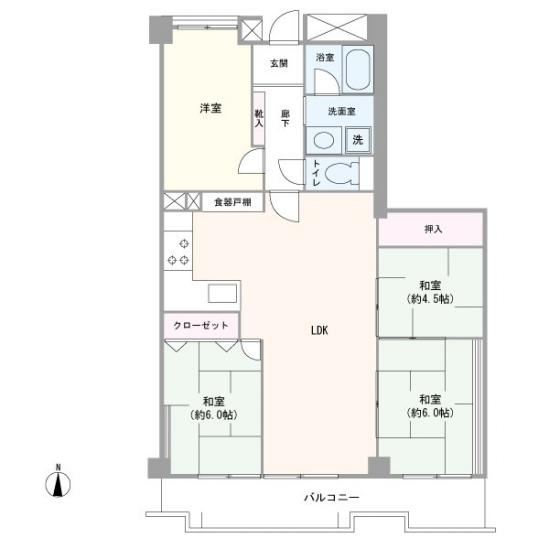 日商岩井大岡山第２マンション-1-間取図(平面図)