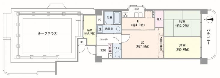 朝日プラザ荒川遊園-1-間取図(平面図)
