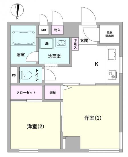 シャンボール第二都立大-1-間取図(平面図)