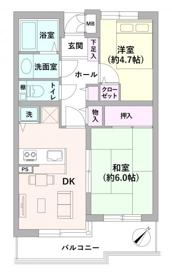 上目黒小川坂ハイツ-1-間取図(平面図)