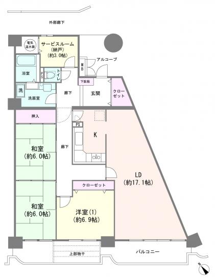 加賀ガーデンハイツ-1-間取図(平面図)