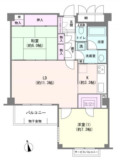 ローズウッド小石川-1-間取図(平面図)