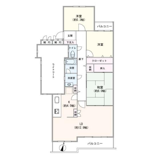 藤和ライブタウン日吉-1-間取図(平面図)