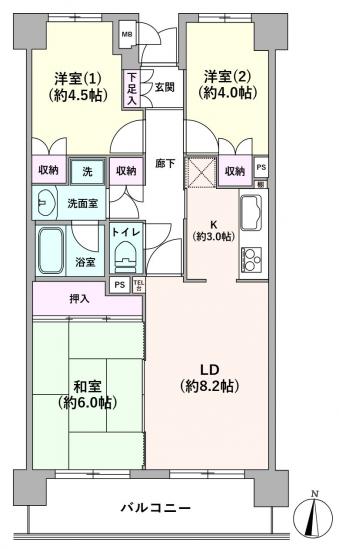 藤和シティコープ菊名-1-間取図(平面図)