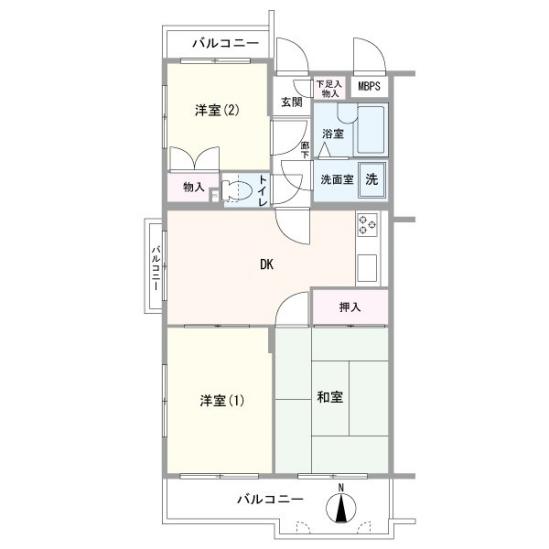 セザール武蔵中原-1-間取図(平面図)