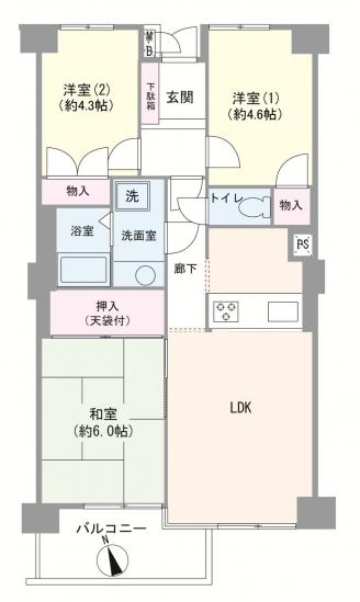アーバンハイツ川口-1-間取図(平面図)