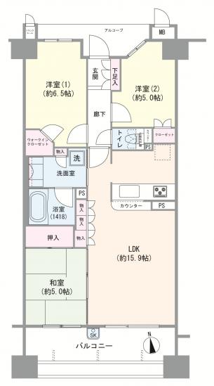 ジオときわ台プレミアムプレイス-1-間取図(平面図)