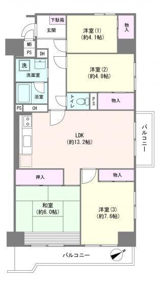 南浦和パークハイツ-1-間取図(平面図)
