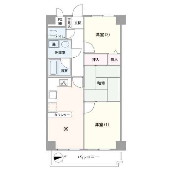 ライオンズマンション川口第8-1-間取図(平面図)