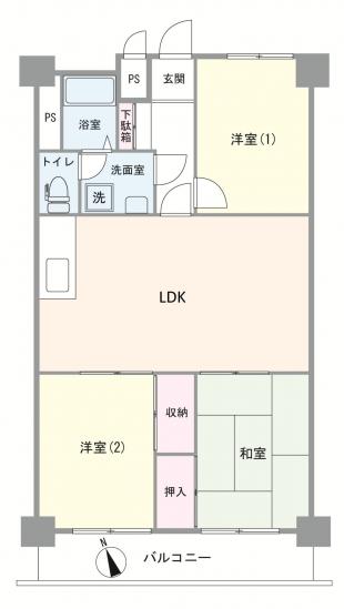 わらび住宅-1-間取図(平面図)