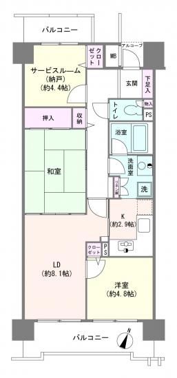シャルマンコーポ川口-1-間取図(平面図)