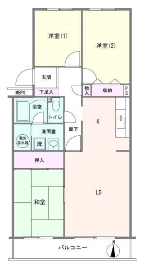 コープ野村浦和岸町-1-間取図(平面図)