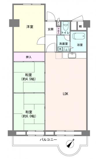 浦和白幡東高層住宅　２号棟-1-間取図(平面図)