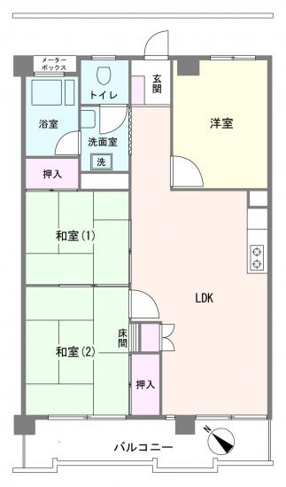 関屋ステーションハイツ-1-間取図(平面図)