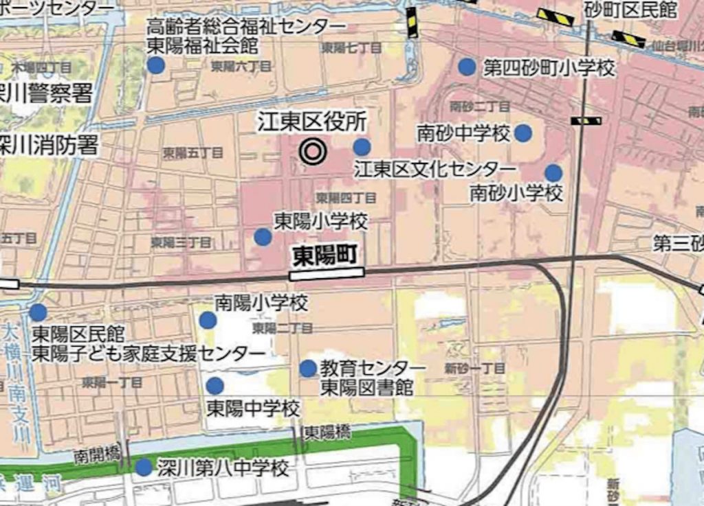 江東区洪水ハザードマップより引用