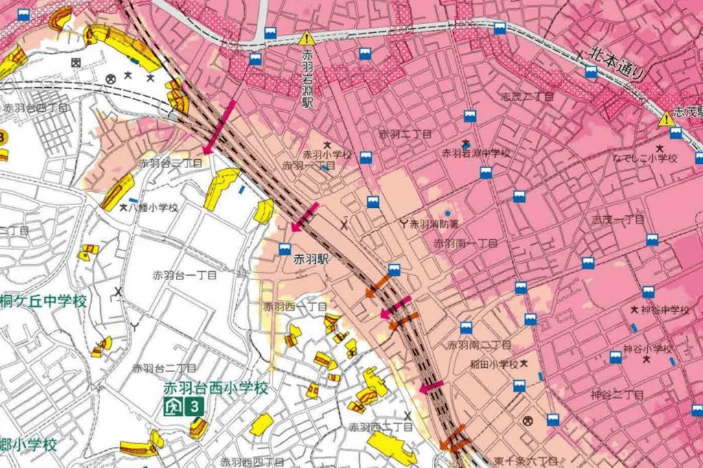 東京都北区洪水ハザードマップより引用