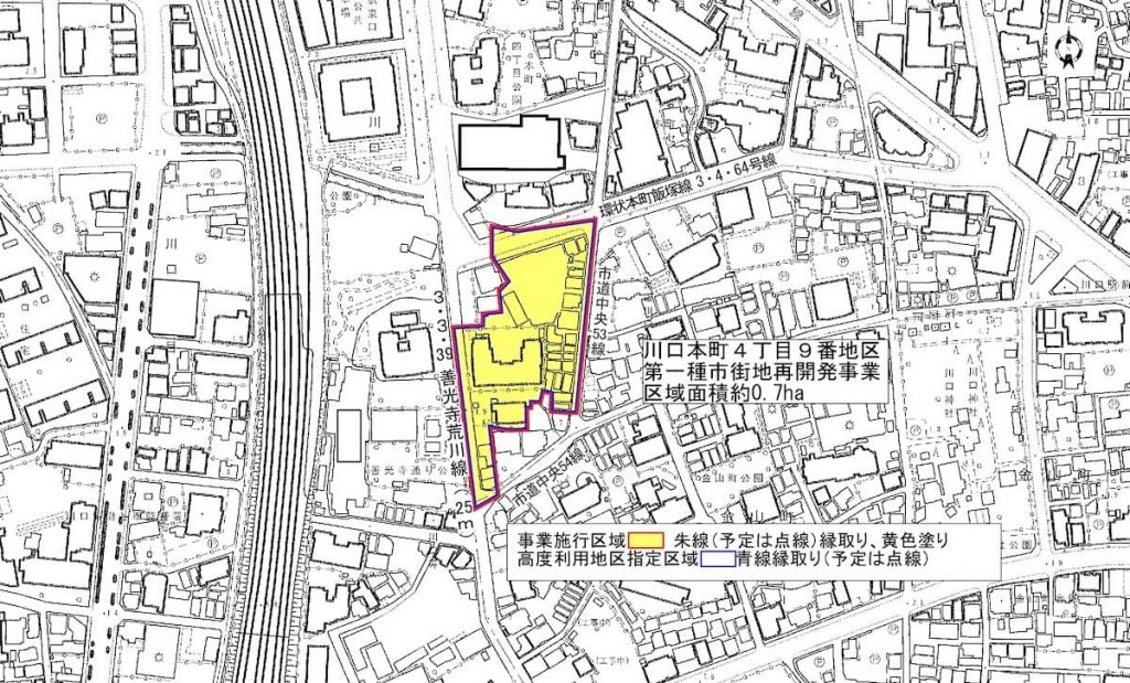 位置図(引用元:川口本町4丁目9番地区市街地再開発組合)
