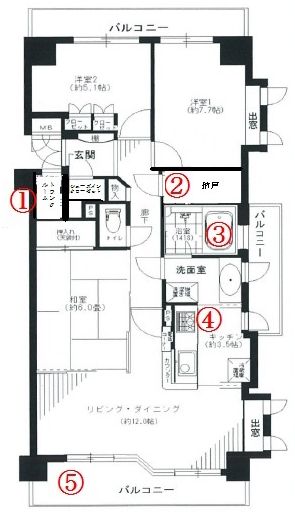 間取り図から見てみよう マンションの設備と権利 マンション購入コラム 購入コラム マンション売却 購入 住みかえ 賃貸ならオークラヤ住宅